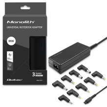 Universal power adapter for computer 65W, MultiPlug, 9 outlets, + power cable