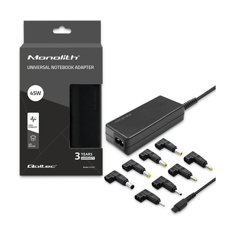 Universalus kompiuterio maitinimo adapteris 45 W, „MultiPlug“, 8 lizdai, + maitinimo laidas