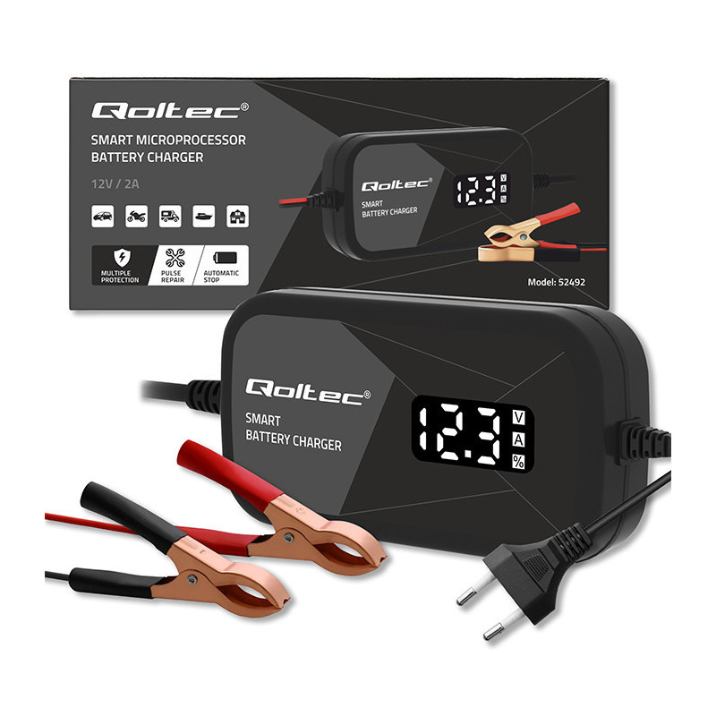 Intelligent charger for AGM GEL batteries, Repair function, 12V, 2A, 24W