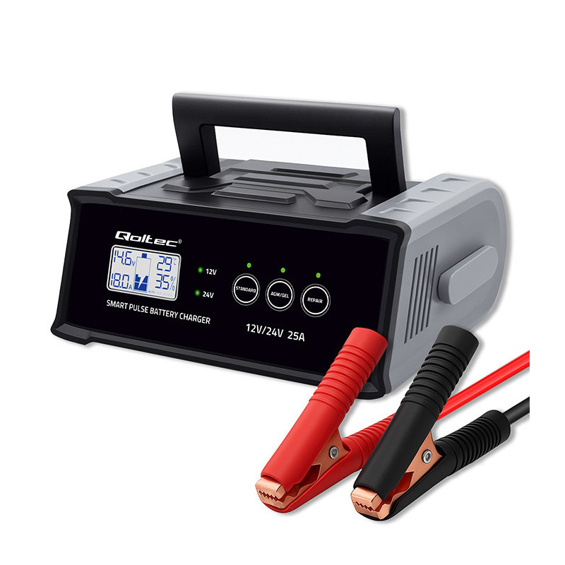 Intelligent microprocessor charger 12V / 24V 25A, repair function for AGM, GEL and LiFePO4 batteries