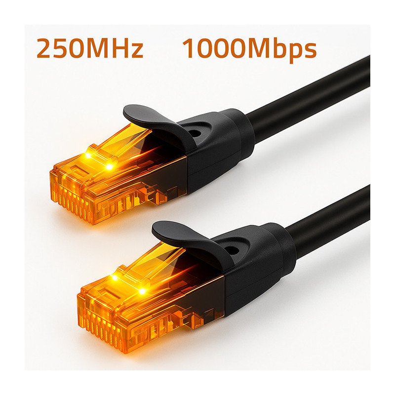 Qoltec UTP Patchcord Cable, CAT6, 2 x RJ-45, High speed 1Gb/s, Gold-plated contacts, 20m, Bl
