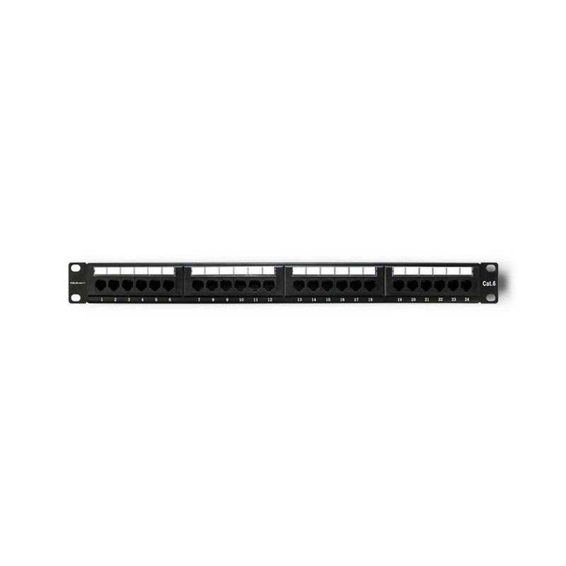 Patch panel 19" CAT6 UTP 24 ports (Patch panel), 1U, QOLTEC