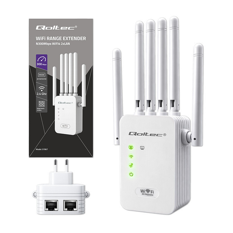 WiFi signal amplifier, Repeater, Access point, AX300, 6 antennas, 2x RJ45