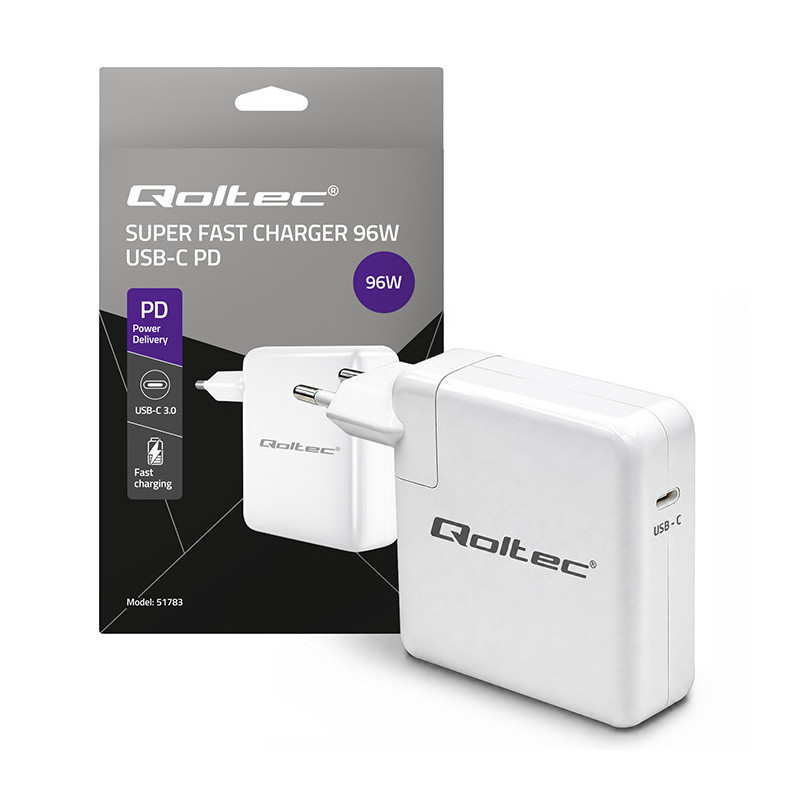 Itin greitas 96 W „Power Delivery“ įkroviklis, USB-C 3.0, 5–20 V, 3–4,8 A, skirtas „MacBook“, nešiojamiesiems kompiuteri