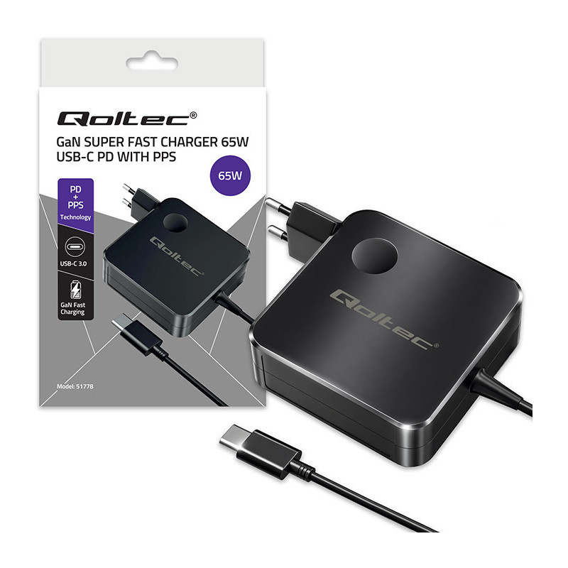 Itin greitas 65 W GaN maitinimo adapteris, USB-C PD PPS, 5–21 V, 3–3,25 A, nešiojamajam kompiuteriui, „MacBook“