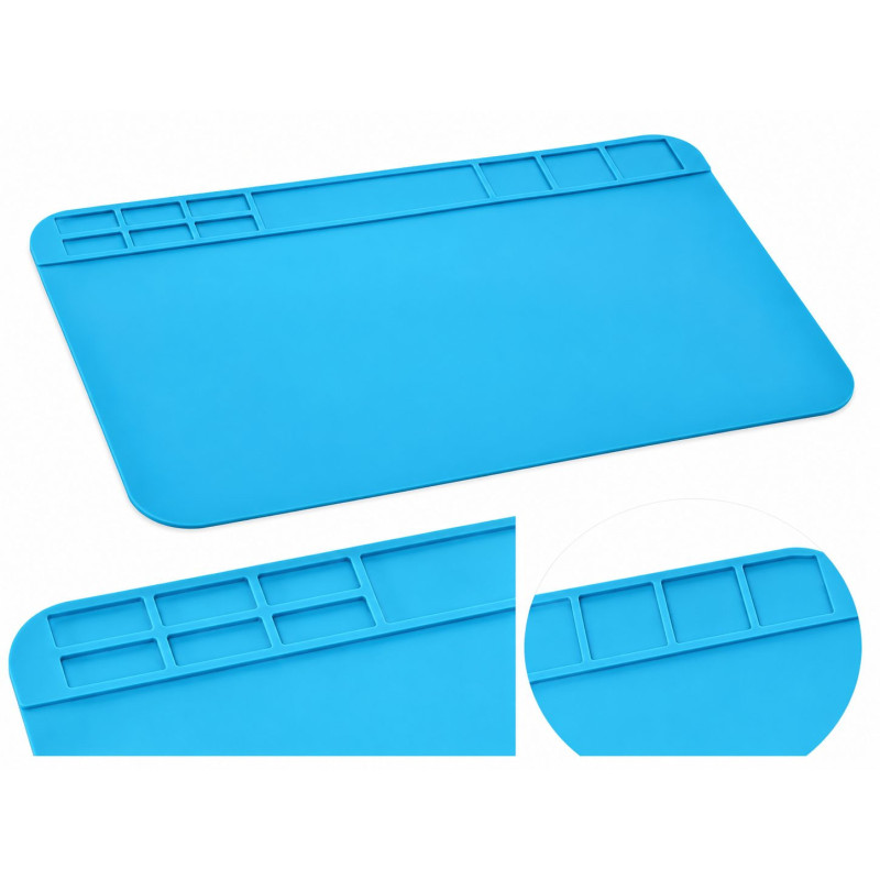 Fireproof silicone soldering mat 30x20cm with 10 compartments