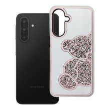 Samsung A17 dėklas, rožinis, meškiukas