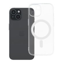 Case for iPhone 15 Clear Case 2 mm Mag Cover compatible with MagSafe (camera protection) transparent