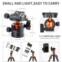 Fotoaparato Priedas - K&amp;F Concept BH-28L Kamuolinis Galvutė 10kg Apkrova 360º Sukimas 258g