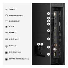 108,0cm / 43" (3840x2160) Hisense 43A7DS Smart TV 4K Hi-QLED 8ms 60Hz HDMI USB LAN HDR VESA WiFi Bluetooth Black