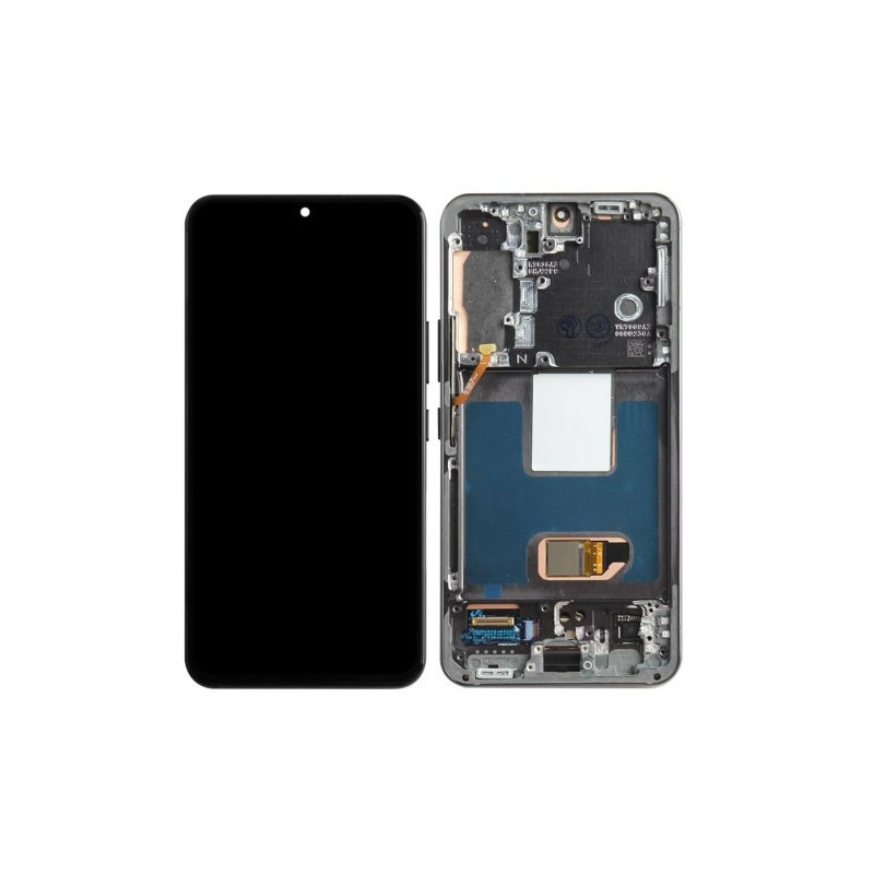 Ekranas skirtas Samsung S901 S22 su rėmeliu / Phantom Black (Graphite) / HQ