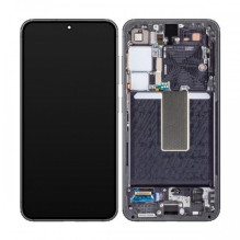 Ekranas skirtas Samsung S911 S23 su rėmeliu / Phantom Black (Graphite) / HQ