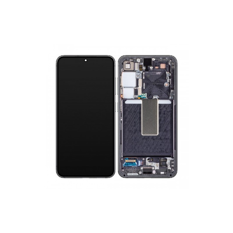 Ekranas skirtas Samsung S911 S23 su rėmeliu / Phantom Black (Graphite) / HQ