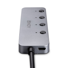 USB Hub - LINDY 4 Port USB 3.0 Hub with On/Off Switches, 5 Gbps, Type A USB Hub - LINDY 4 Port USB 3.0 Hub with On/Off Switches, 5 Gbps, Type A