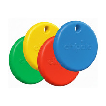 Chipolo POP 4 Pack -Tracking tag compatible with Apple Find My on iPhone (Red, Blue, Yellow, Green)
