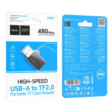Kortelių skaitytuvas TF USB-A Hoco HB53 juodas Kortelių skaitytuvas TF USB-A Hoco HB53 juodas