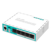 „Mikrotik hEX lite“ laidinis maršrutizatorius, baltas „Mikrotik hEX lite“ laidinis maršrutizatorius, baltas