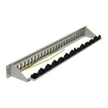 Synergy21 Keystone, module carrier, 19" patch panel for 24xTP modules, 1U (94mm deep), light grey, V4 with cable cl
