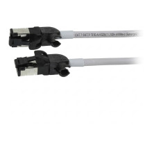 „Synergy21“ RJ45 jungiamasis kabelis, CAT6A 500MHz, 0,25 m, pilkas, S/FTP, plonas apvalus d 4,5 mm, TPE/LSZH (Superflex)