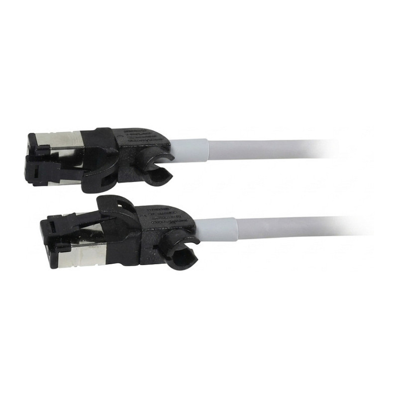 Synergy21 RJ45 patch cable, CAT6A 500MHz, 3m, grey, S/FTP, slimline round d 4.5mm, TPE/LSZH (Superflex), AWG28, with CAT