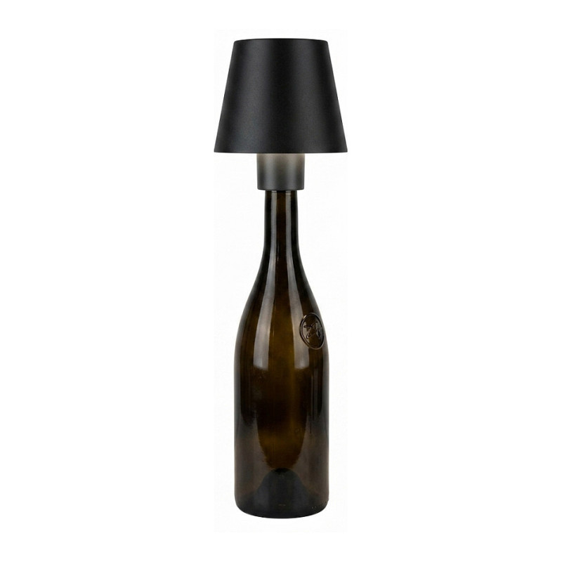 Synergy 21 LED table lamp, rechargeable battery for bottles, outdoor IP54, dimmable with touch switch, black