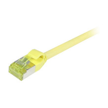 Synergy21 patch cable RJ45, CAT6A 500Mhz, 15m, yellow, S-STP(S / FTP), slimline round d 4.5mm, TPE / LSZH(Superflex), AW