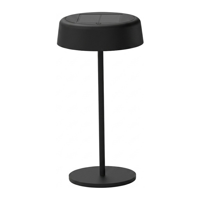 Synergy 21 LED table lamp, solar/battery powered, outdoor IP54, dimmable with touch switch, black