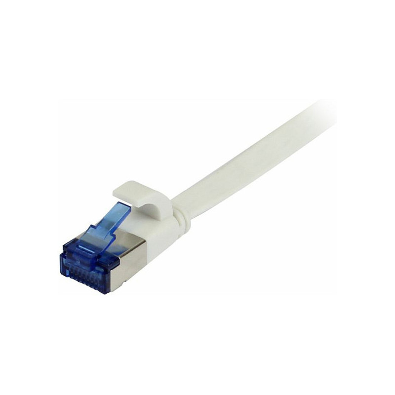 Synergy21 patch cable RJ45, CAT6A 500Mhz, 0.15m, white, U / FTP, flat, TPE (Superflex), AWG32,