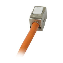 Synergy21 Keystone module, TP socket (RJ45), CAT6A, 500MHz, Short, with cable clamp