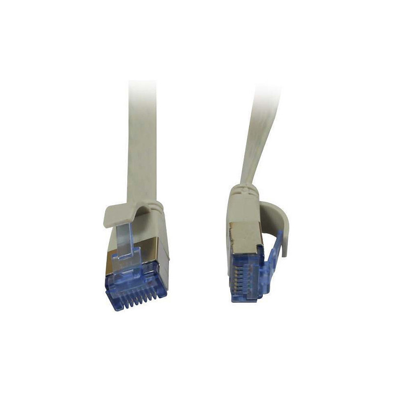 Synergy21 patch cable RJ45, CAT6A 500Mhz, 1.5m, gray, U / FTP, flat, AWG32,