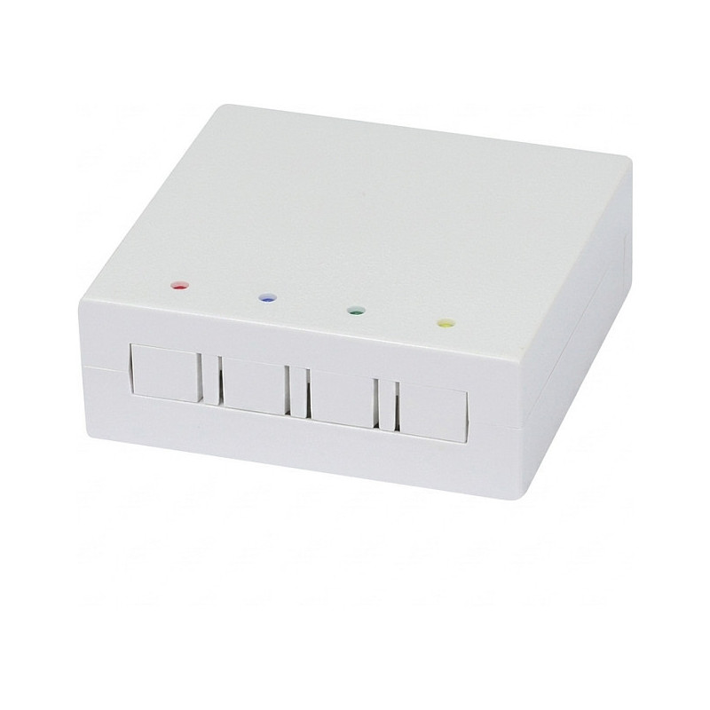 Synergy21 fiber optic wall-mounted housing, for 4 SC-S or LC-D 80x80 couplers with cable management, DIN rail/wall mount
