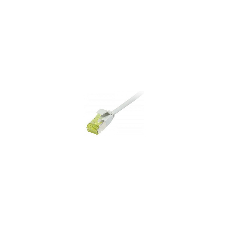 Synergy21 patch cable RJ45, CAT6A 500Mhz, 1.0m, gray, U / FTP, slimline round d 3.8mm, TPE / LSZH (Superflex), AWG32, wi