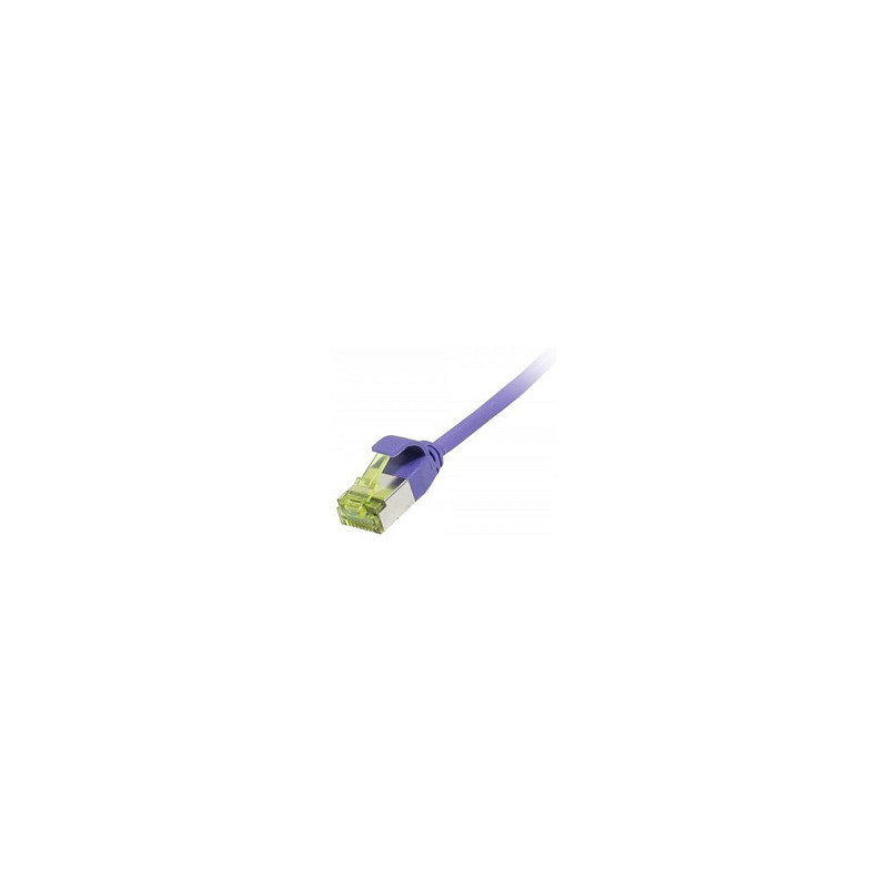 „Synergy21“ jungiamasis kabelis RJ45, CAT6A 500Mhz, 0,5 m, violetinis, U / FTP, plonas apvalus skersmuo 3,8 mm, TPE / LS