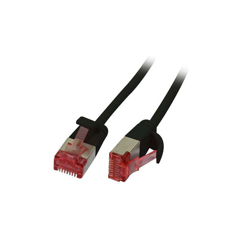 „Synergy21“ jungiamasis kabelis RJ45, CAT6 250Mhz, 0,15 m juodas, U / FTP, plonas apvalus skersmuo 3,6 mm,