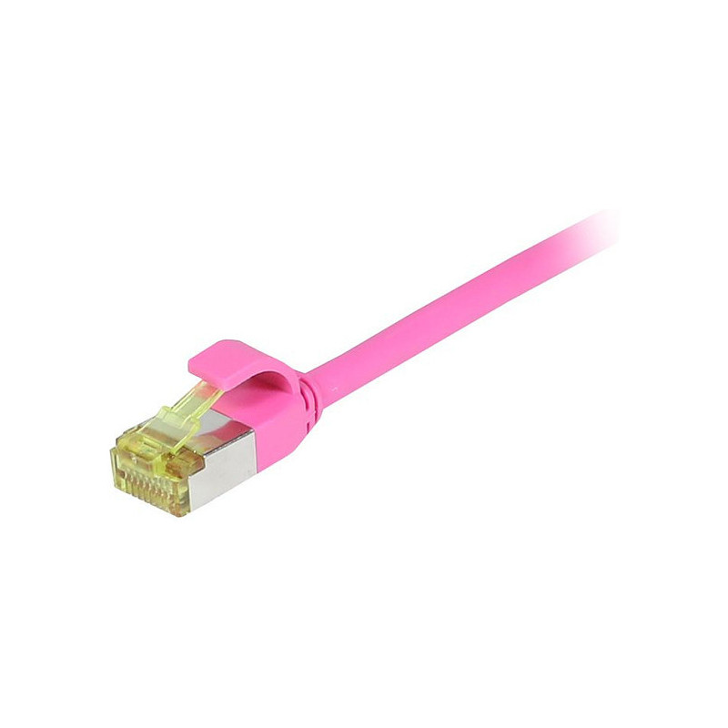 „Synergy21“ jungiamasis kabelis RJ45, CAT6A 500Mhz, 10m, rausvai raudonas, S-STP(S / FTP), plonas apvalus d 4,5 mm, TPE 