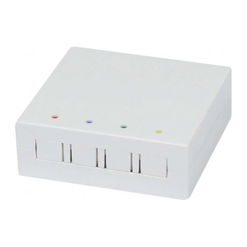 Synergy21 fiber optic wall-mounted housing, for 4 SC-S or LC-D 80x80 couplers with cable management, DIN rail/wall mount