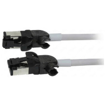 „Synergy21“ RJ45 jungiamasis kabelis, CAT6A 500MHz, 1,0 m, pilkas, S/FTP, plonas apvalus d 4,5 mm, TPE/LSZH (Superflex),