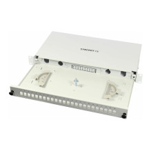Synergy21 fiber optic patch panel for 24xLC / LSH(E2000) duplex sockets, 19" / 1U, without couplings, light grey Synergy21 fiber optic patch panel for 24xLC / LSH(E2000) duplex sockets, 19" / 1U, without couplings, light grey