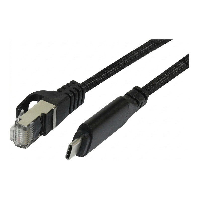 Synergy21 USB cable, C(St) RJ45(St)_Network card, 3.0m, USB3.2 Type-C, black (textile),,