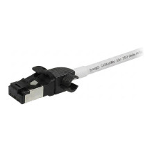 „Synergy21“ RJ45 jungiamasis kabelis, CAT6A 500MHz, 0,5 m, baltas, S/FTP, plonas apvalus d 4,5 mm, TPE/LSZH (Superflex),