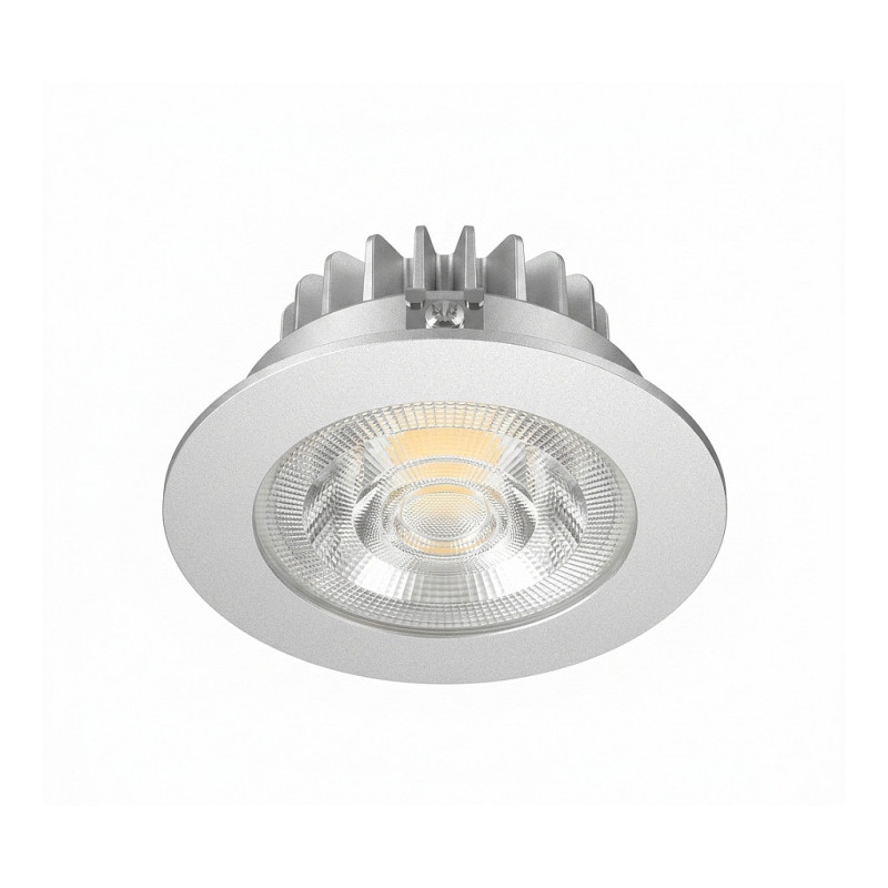 Synergy 21 LED recessed ceiling spotlight Helios silver, round, warm white