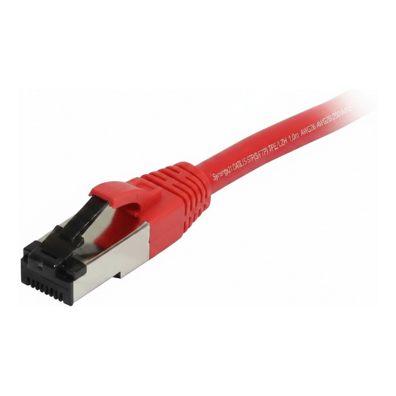 „Synergy21“ jungiamasis kabelis RJ45, CAT8.1 2000 MHz, 1,0 m, raudonas, S-STP(S / FTP), TPE / LSZH(SuperFlex), AWG26,