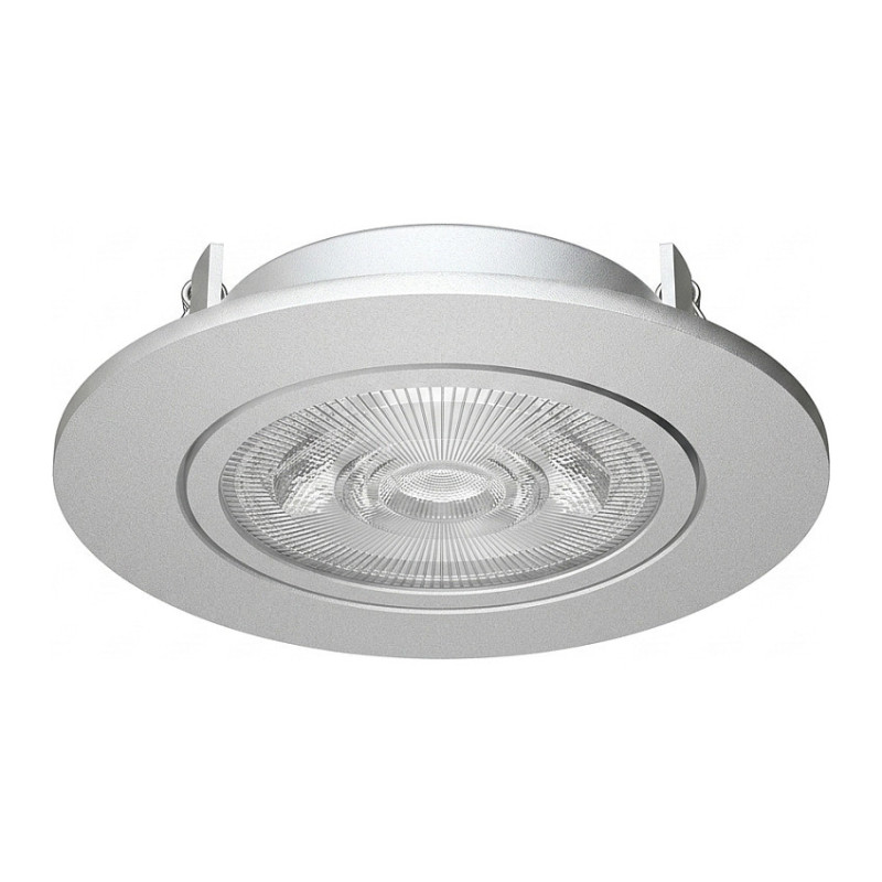 Synergy 21 LED recessed ceiling spotlight Helios silver, round and swiveling, neutral white