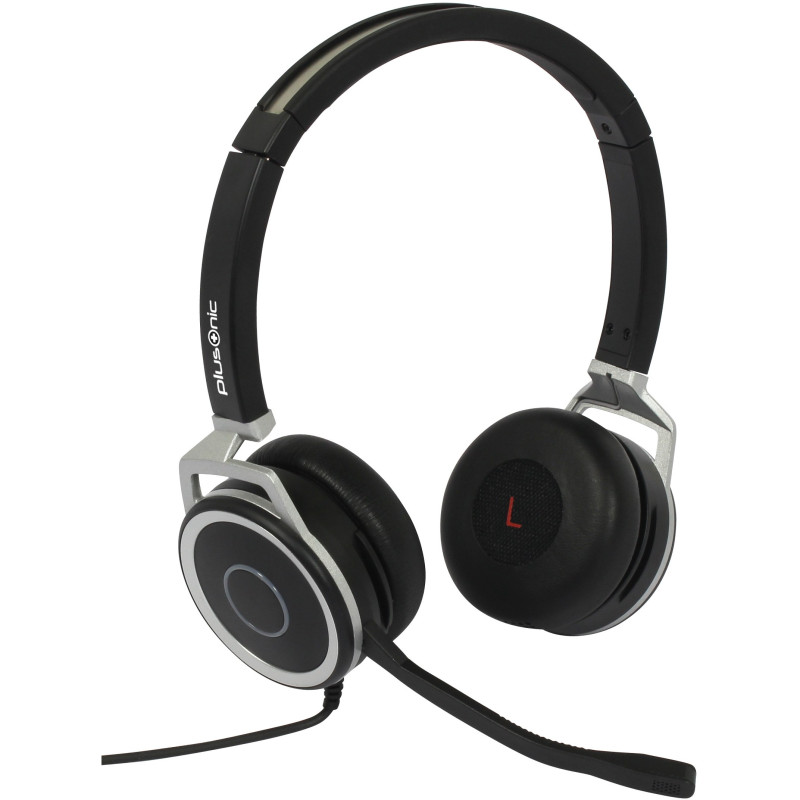 „Plusonic“ dvigubos verslo klasės ausinės / 15,2 colio / USB ir 3,5 mm lizdas