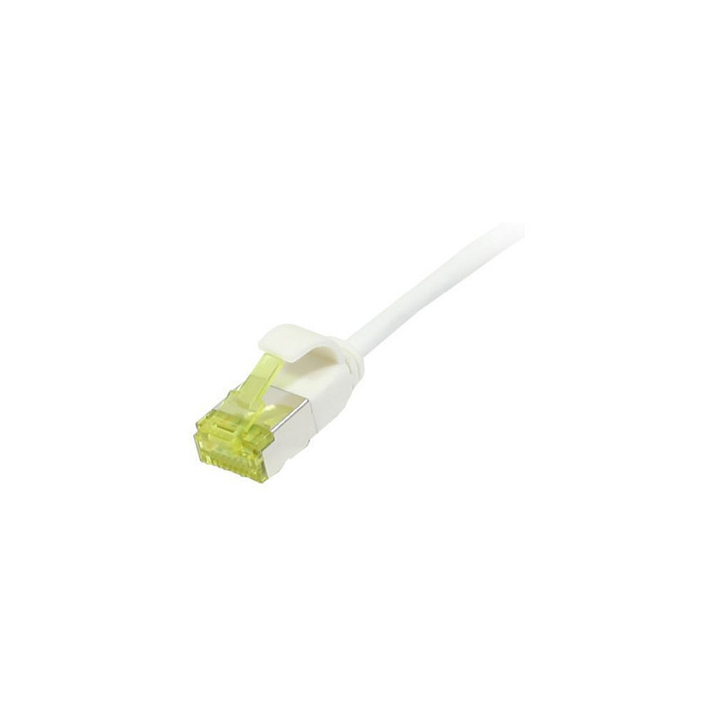 Synergy21 patch cable RJ45, CAT6A 500Mhz, 10m, white, U / FTP, slimline round d 3.8mm, TPE / LSZH (Superflex), AWG32, wi