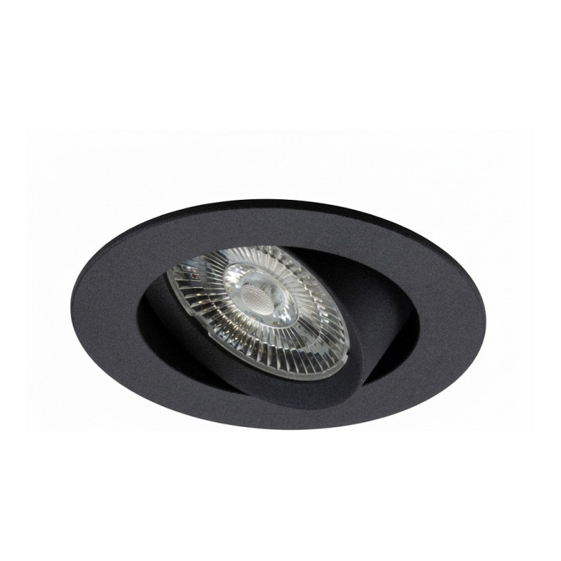 Synergy 21 LED recessed ceiling spotlight Helios black, round and swiveling, warm white