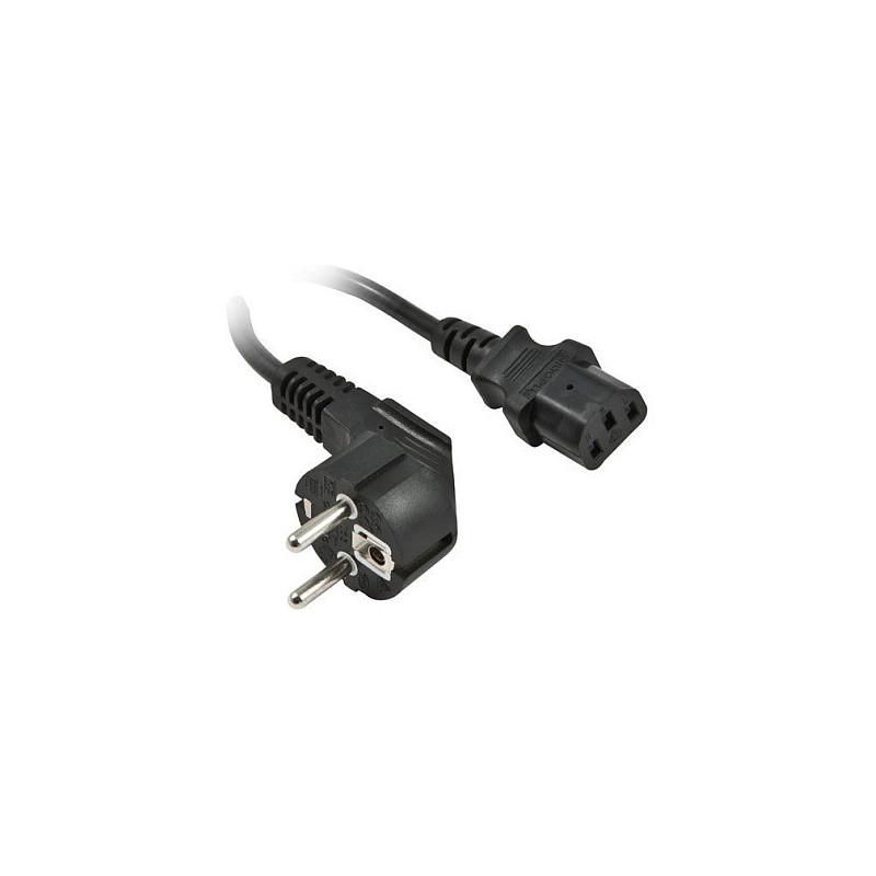 „Synergy21“ maitinimo laidas 230V „Schuko CEE7“ (kištukas) - IEC-C13 (lizdas), 0,5 m, juodas