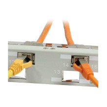 Synergy21 Keystone, module carrier, 19" patch panel for 24xTP modules, 1U (96mm deep) 45-degree angled outlet, ligh Synergy21 Keystone, module carrier, 19" patch panel for 24xTP modules, 1U (96mm deep) 45-degree angled outlet, ligh