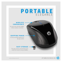 HP 220 belaidė pelė, juoda