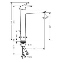 Praustuvės maišytuvas HANSGROHE TALIS E 71716670, juodas Praustuvės maišytuvas HANSGROHE TALIS E 71716670, juodas